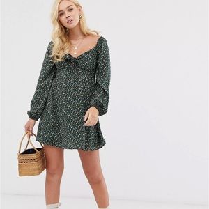 Gilli floral mini dress with tie front detail